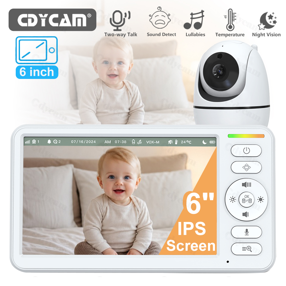 Audio Music Kids - Moniteur vidéo pour bébé 6 pouces,
