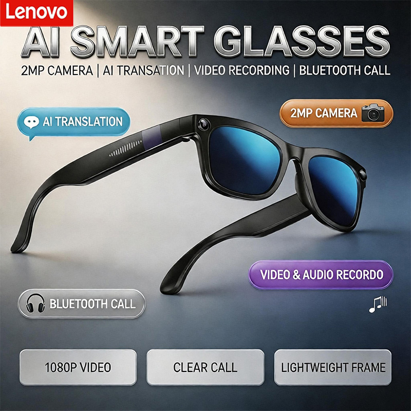 Audio Music For Video - Lunettes intelligentes Bluetooth Lenovo AI avec