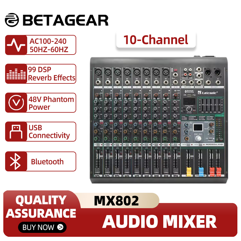 Audio Music Equalizer - Leicozic Console de mixage MX802 Mélangeur