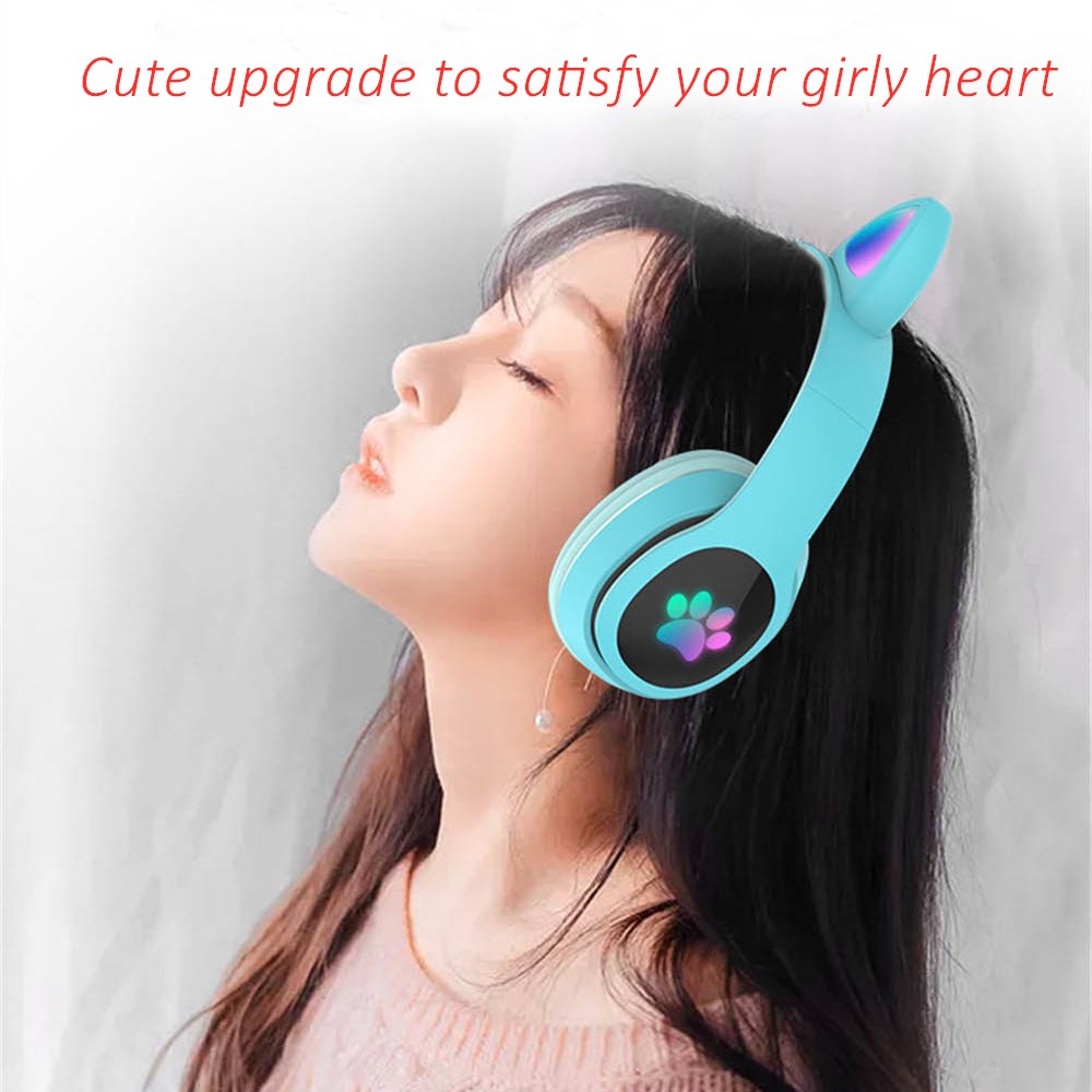 Audio Music Kids - Mignon chat LED casque sans fil