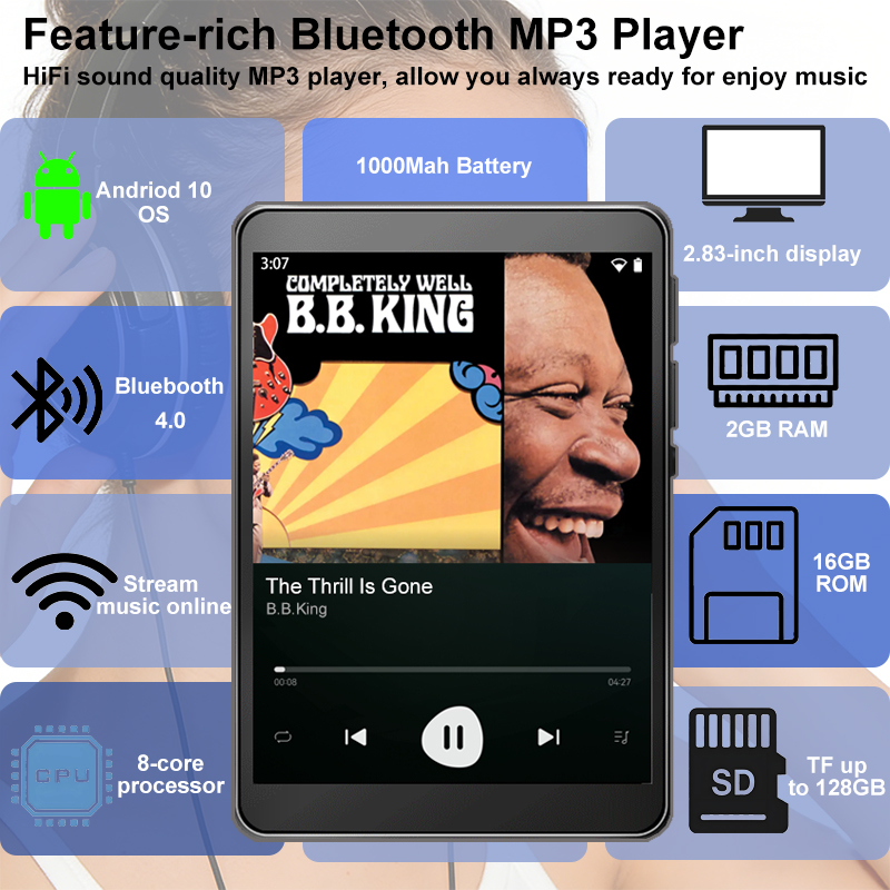 Audio Music Free Download - Lecteur MP3 WiFi Android 10, Spotify,