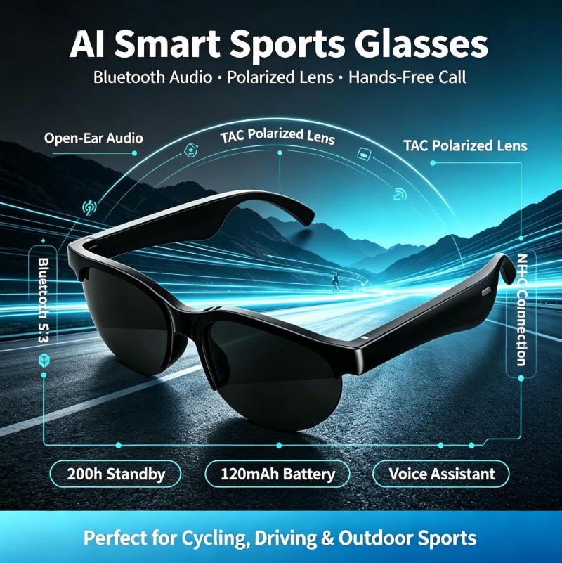 Lunettes de sport intelligente - Audio Music Bluetooth avis et prix